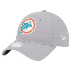 Miami Dolphins New Era Women's Throwback 9TWENTY Adjustable Hat Gray