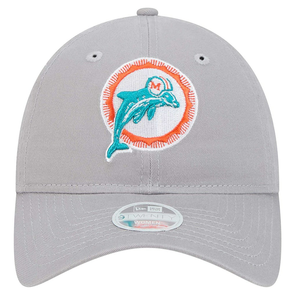 Miami Dolphins New Era Women's Throwback 9TWENTY Adjustable Hat Gray
