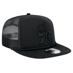 Philadelphia 76ers Tone Foam Meshback Golfer Snapback Hat Black | New Era discount