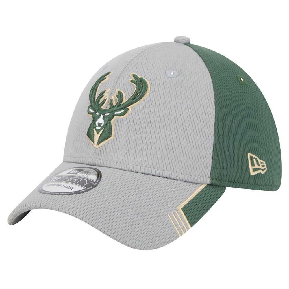 Milwaukee Bucks Active Trim 39THIRTY Flex Hat Gray/Hunter Green | New Era US