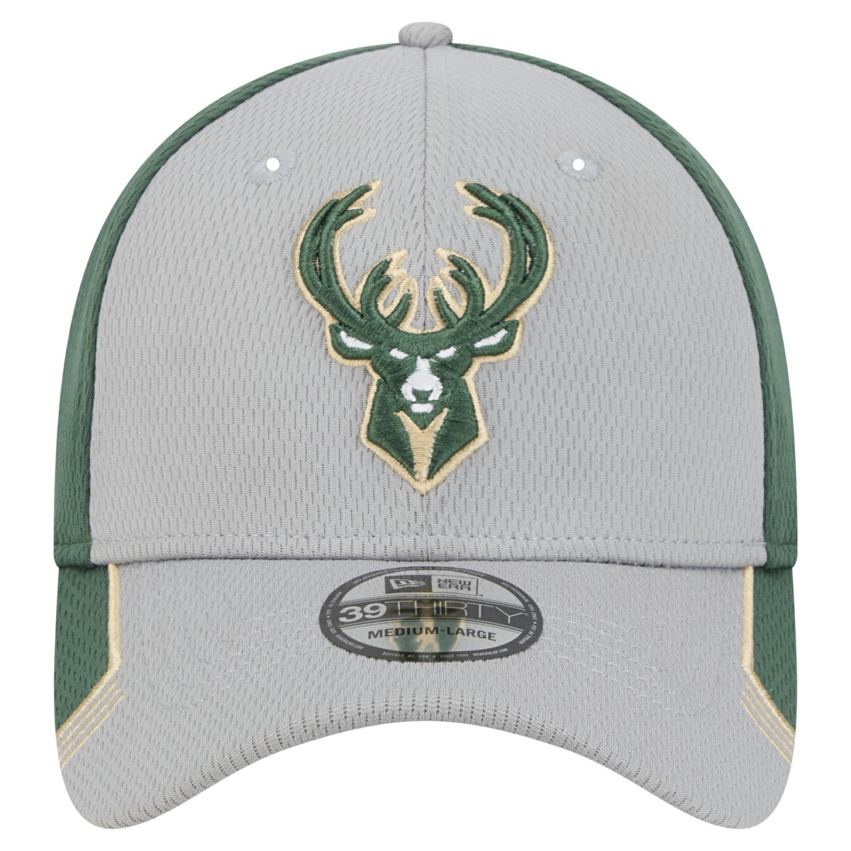 Milwaukee Bucks Active Trim 39THIRTY Flex Hat Gray/Hunter Green | New Era US