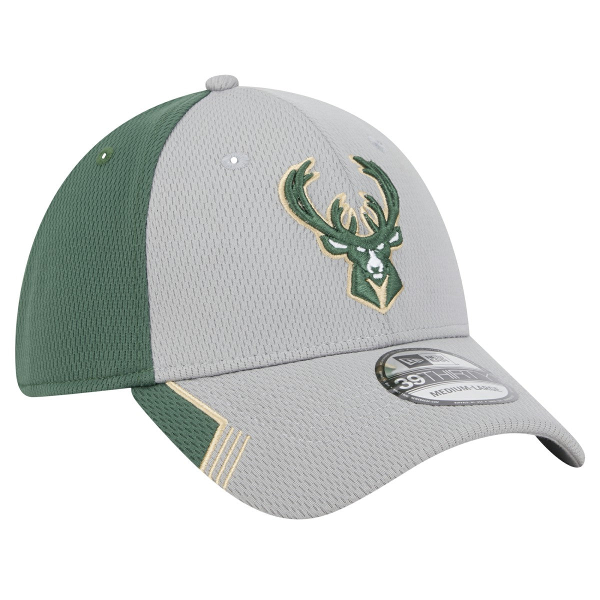 Milwaukee Bucks Active Trim 39THIRTY Flex Hat Gray/Hunter Green | New Era US