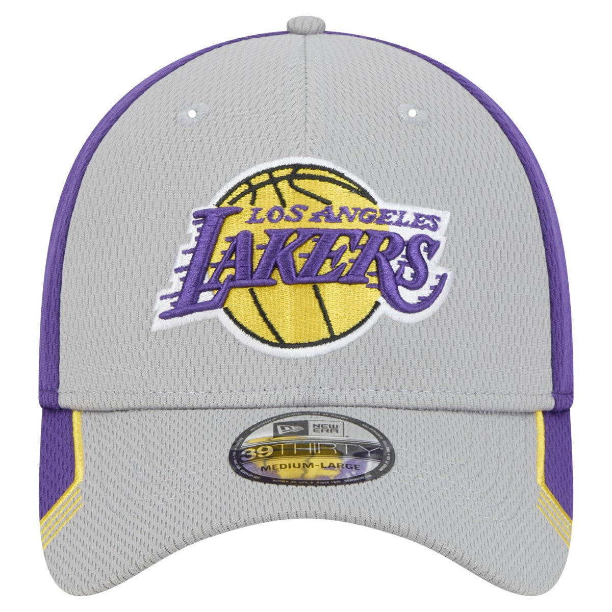 Los Angeles Lakers Active Trim 39THIRTY Flex Hat Gray/Purple | New Era for sale