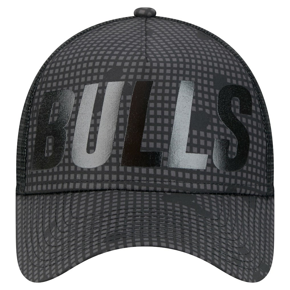 Chicago Bulls Male Adult Midnight Ink Tonal A-Frame Trucker 9FORTY Adjustable Hat Black | New Era Near Me