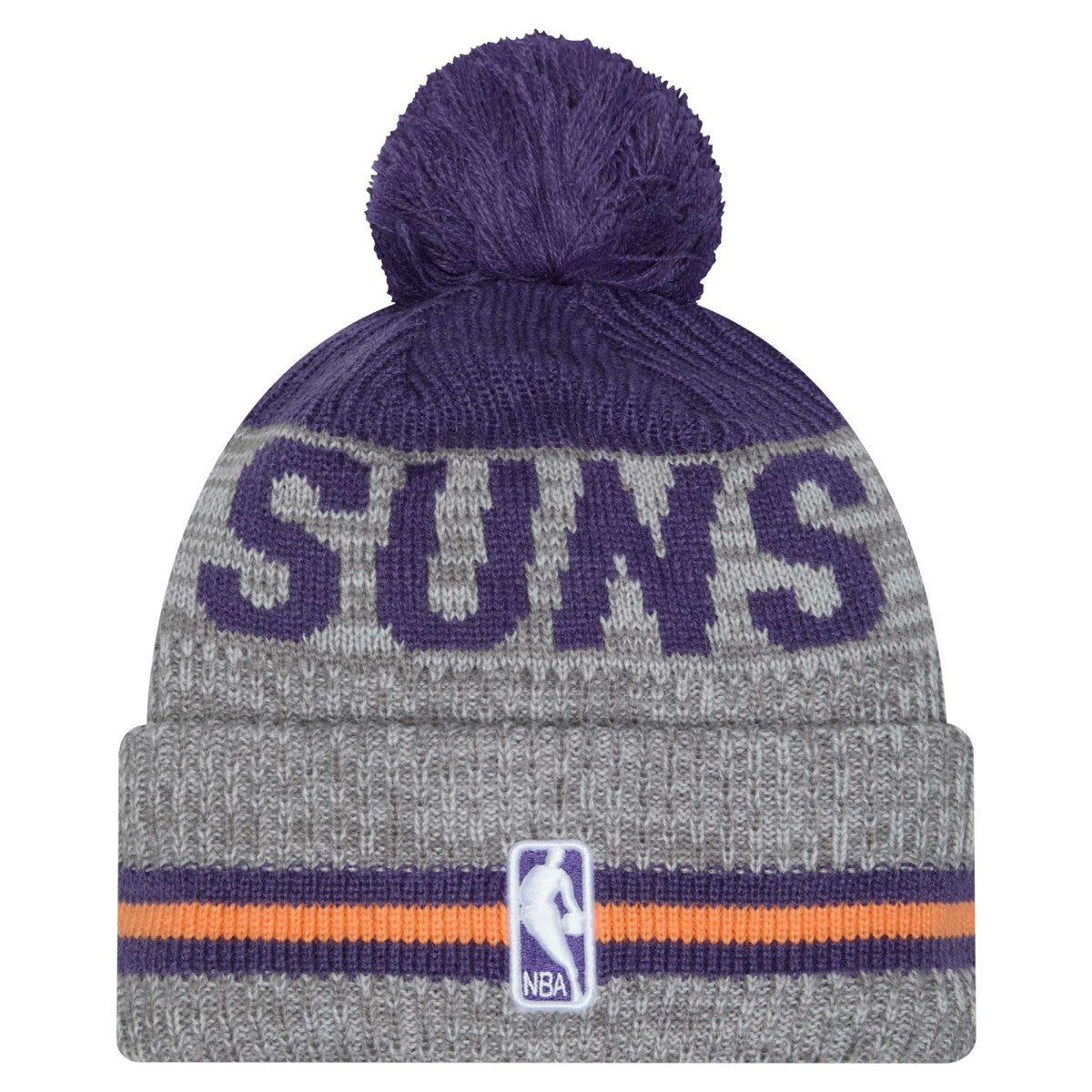 Phoenix Suns Sport Night Runner Cuffed Knit Hat with Pom Gray | New Era Near Me