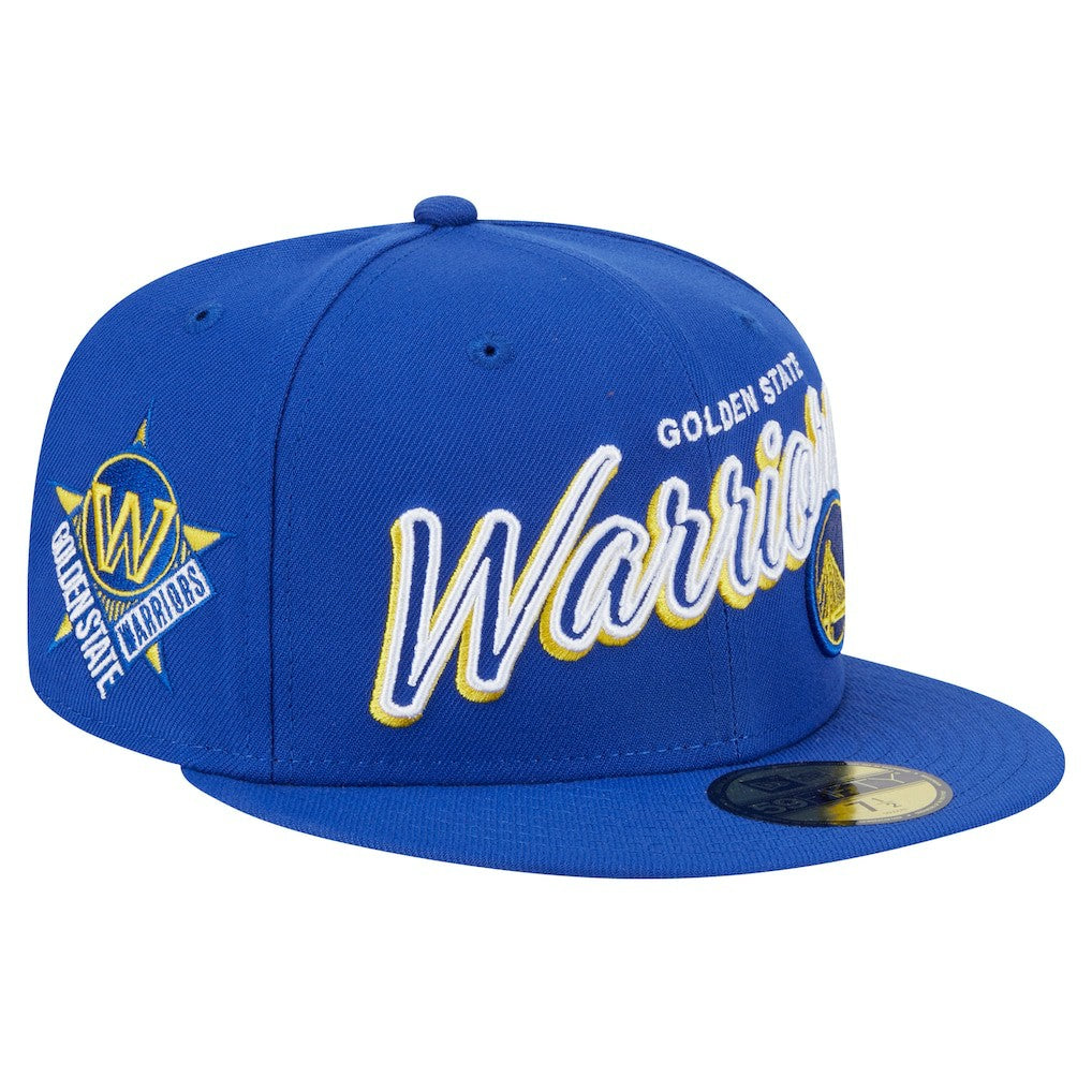 Golden State Warriors Sport Night Script Sided 59FIFTY Fitted Hat for sale Royal | New Era online