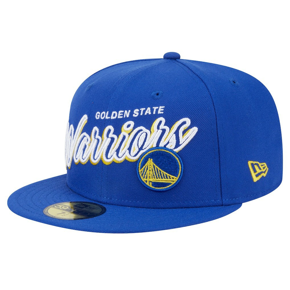 Golden State Warriors Sport Night Script Sided 59FIFTY Fitted Hat for sale Royal | New Era online