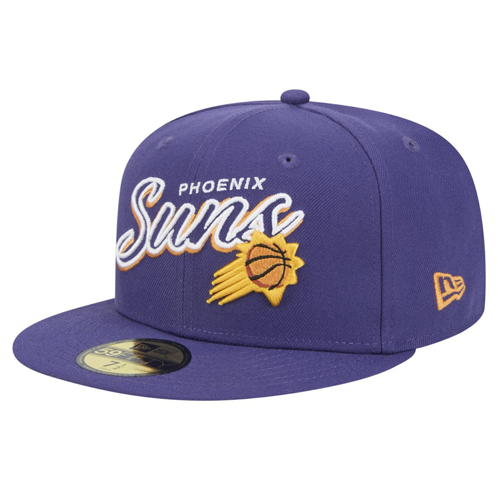 Phoenix Suns Sport Night Script Sided 59FIFTY Fitted Hat Purple | New Era for sale