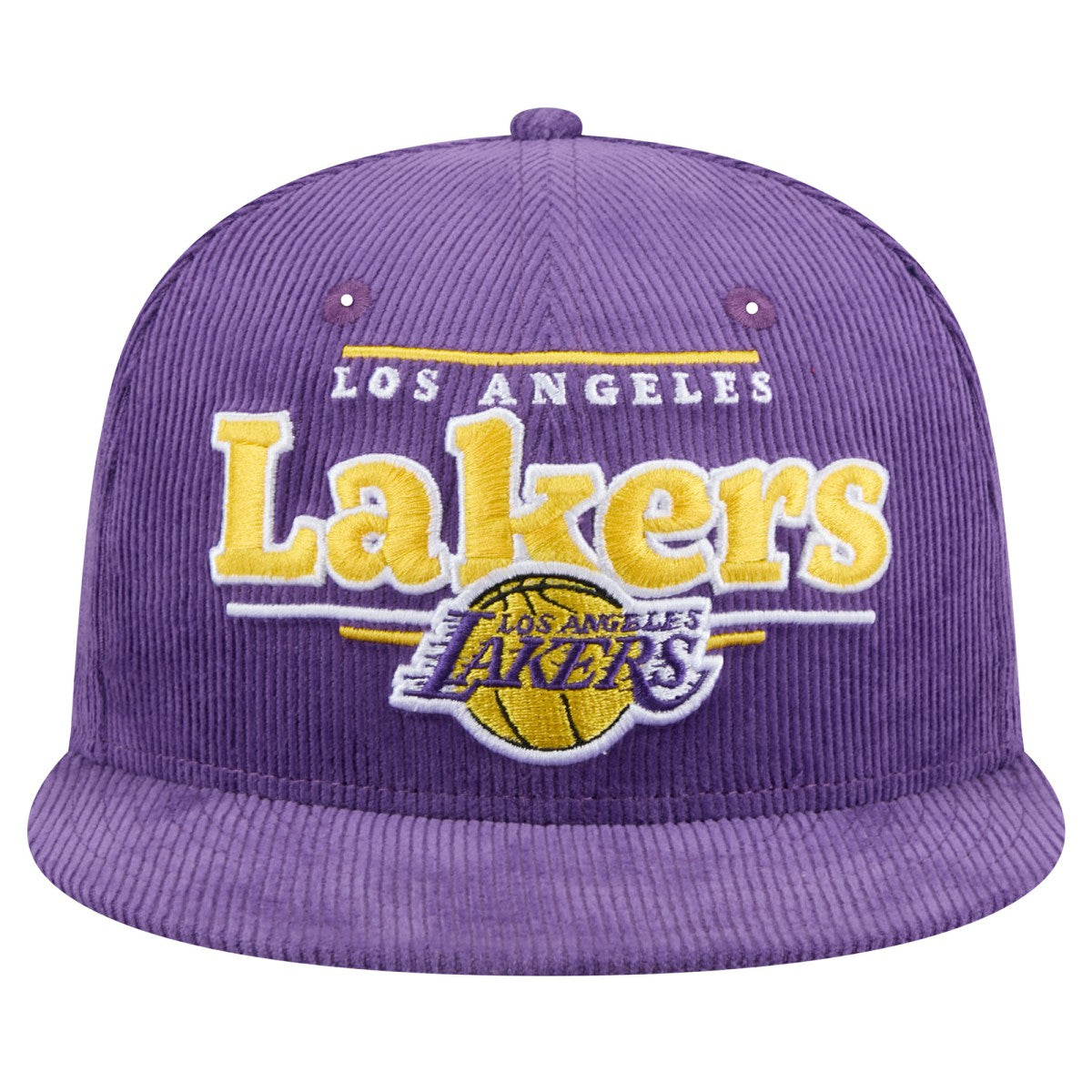Los Angeles Lakers Throwback Display Corduroy 9FIFTY Snapback Hat Purple | New Era