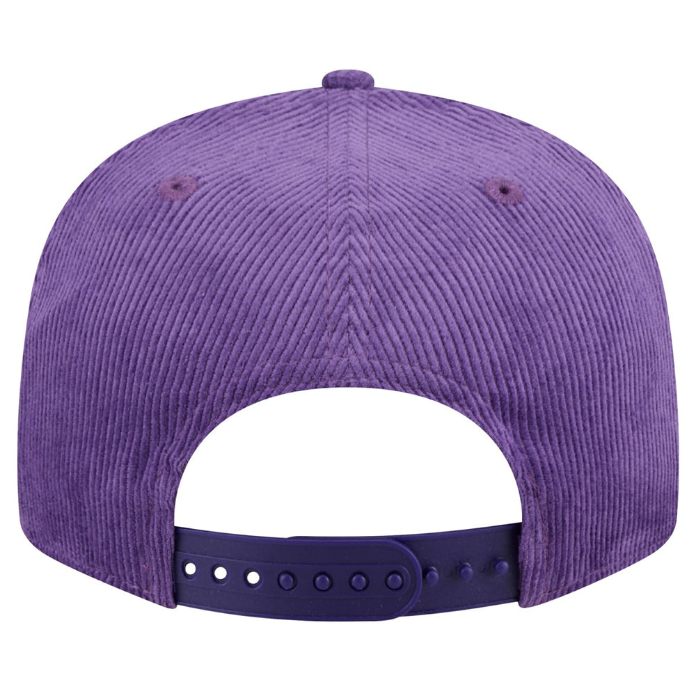 Los Angeles Lakers Throwback Display Corduroy 9FIFTY Snapback Hat Purple | New Era
