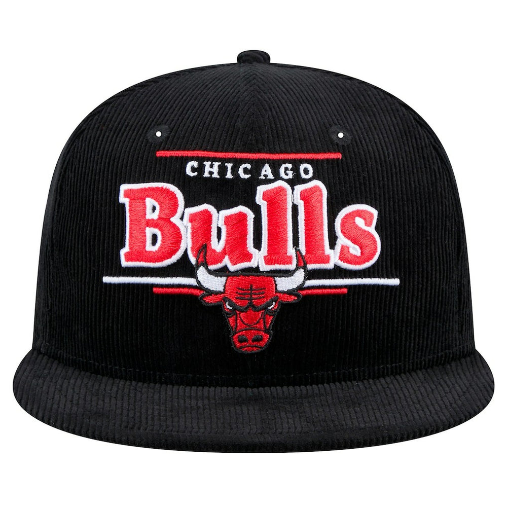 Chicago Bulls Throwback Display Corduroy 9FIFTY Snapback Hat Black | New Era Near Me