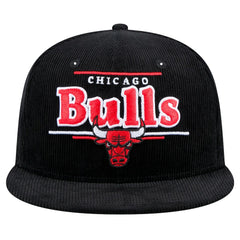 Chicago Bulls Throwback Display Corduroy 9FIFTY Snapback Hat Black | New Era Near Me