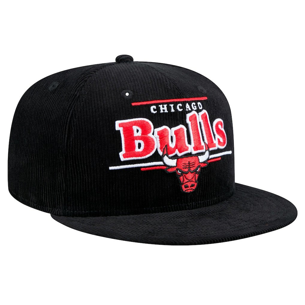 Chicago Bulls Throwback Display Corduroy 9FIFTY Snapback Hat Black | New Era Near Me