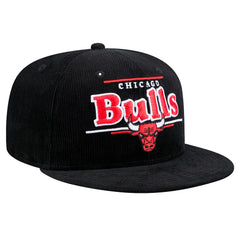 Chicago Bulls Throwback Display Corduroy 9FIFTY Snapback Hat Black | New Era Near Me