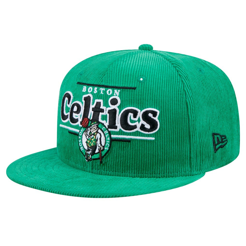 Boston Celtics Throwback Display Corduroy 9FIFTY Snapback Hat Kelly Green | New Era Lifestyle