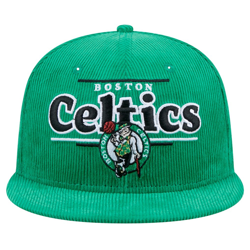 Boston Celtics Throwback Display Corduroy 9FIFTY Snapback Hat Kelly Green | New Era Lifestyle