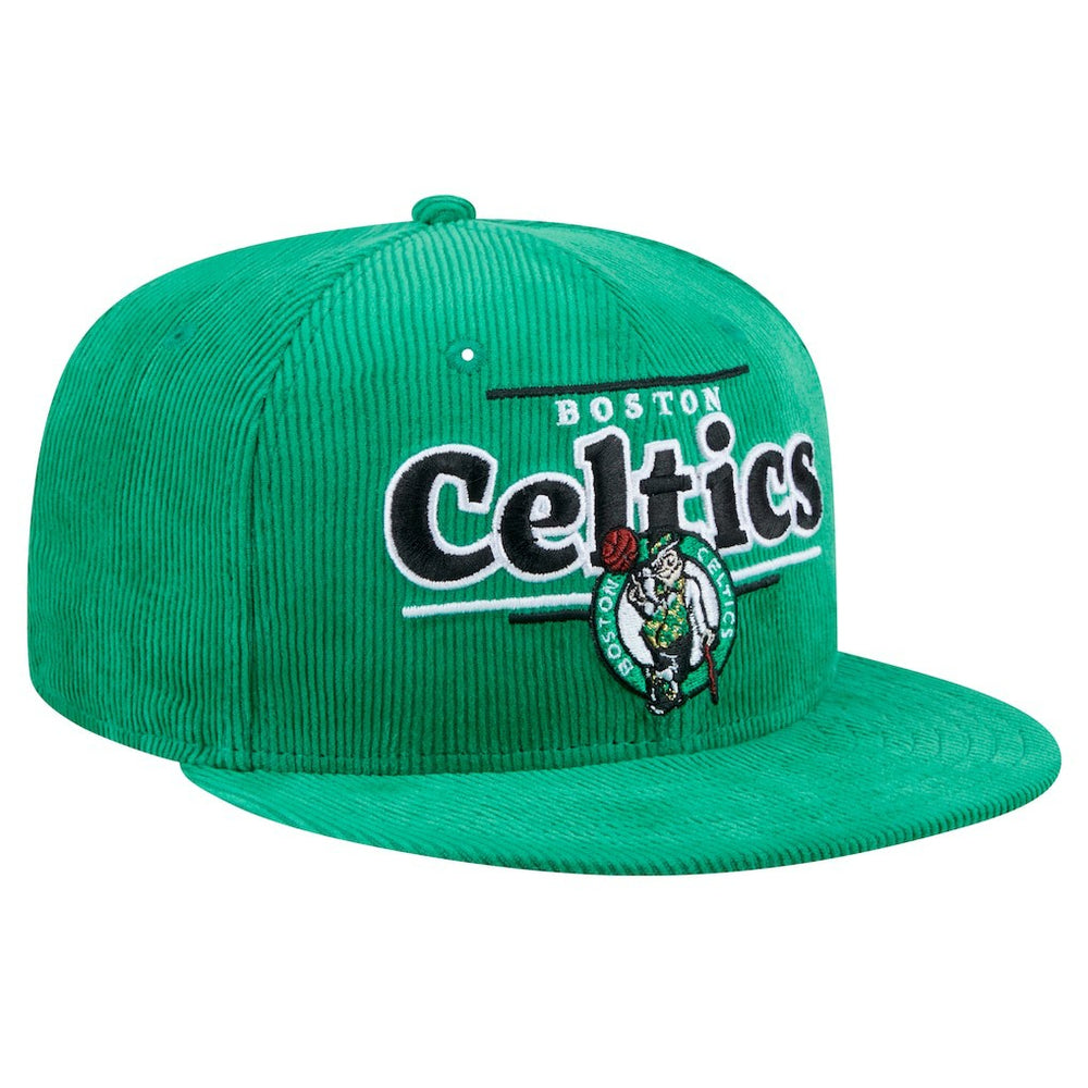 Boston Celtics Throwback Display Corduroy 9FIFTY Snapback Hat Kelly Green | New Era Lifestyle