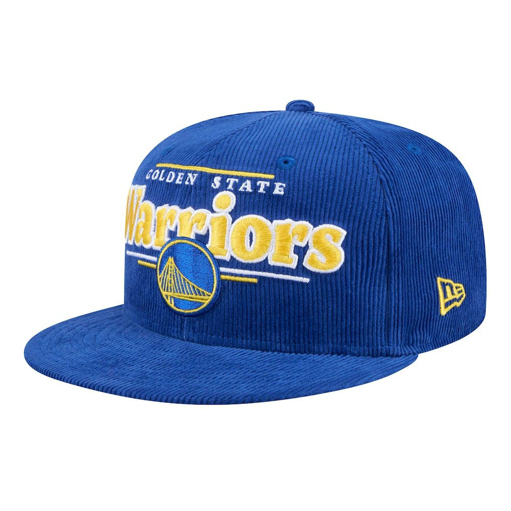 Golden State Warriors Throwback Display Corduroy 9FIFTY Snapback Hat for sale Royal | New Era discount
