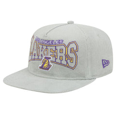 Los Angeles Lakers Throwback Corduroy Golfer Snapback Hat Gray | New Era online