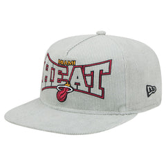 Miami Heat Throwback Corduroy Golfer Snapback Hat Gray | New Era