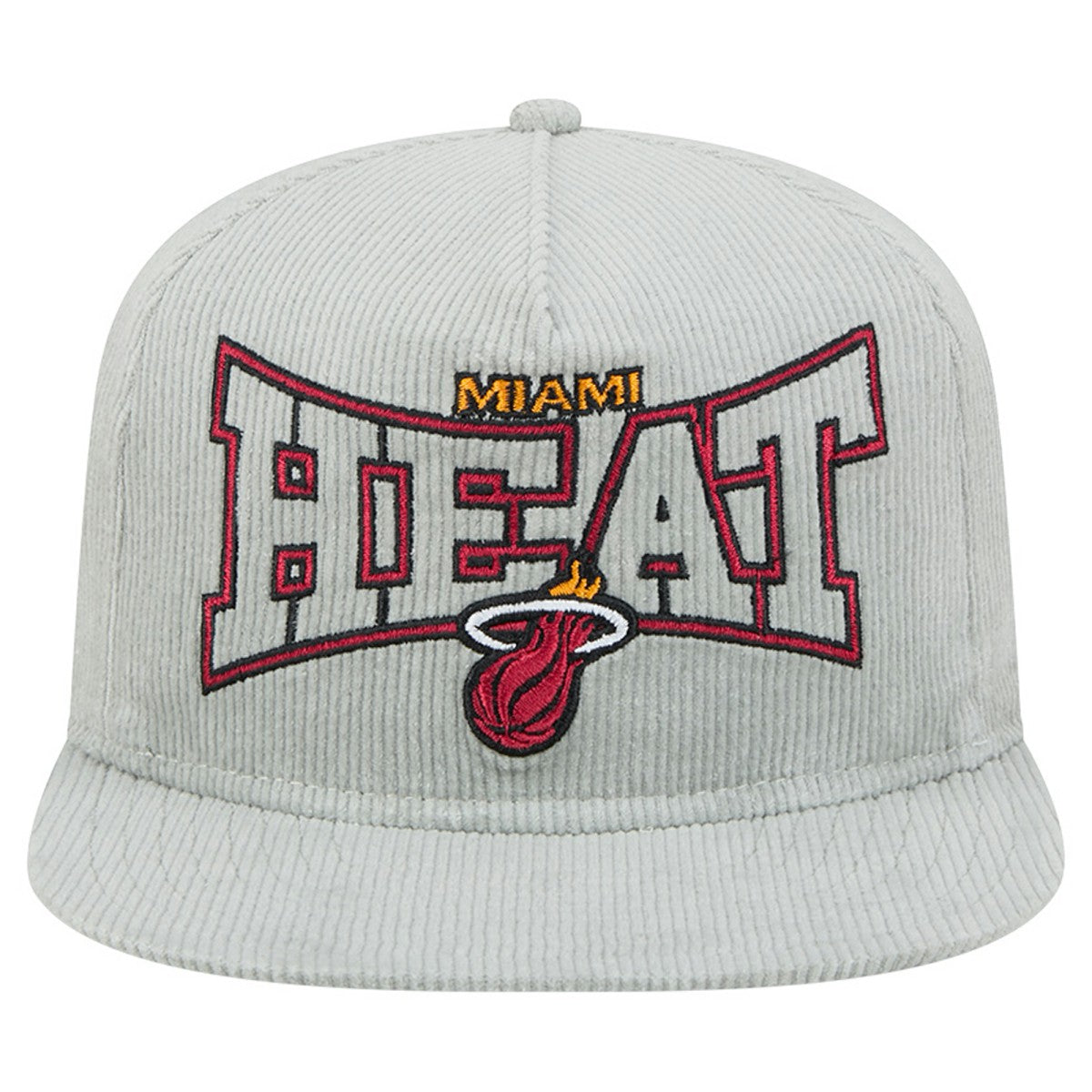 Miami Heat Throwback Corduroy Golfer Snapback Hat Gray | New Era