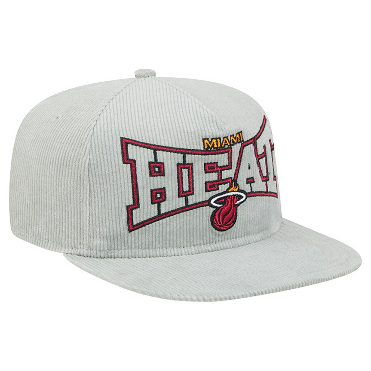 Miami Heat Throwback Corduroy Golfer Snapback Hat Gray | New Era