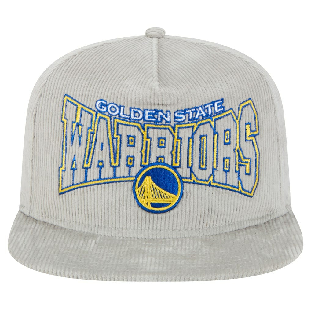 Golden State Warriors Throwback Corduroy Golfer Snapback Hat for sale Gray | New Era Lifestyle
