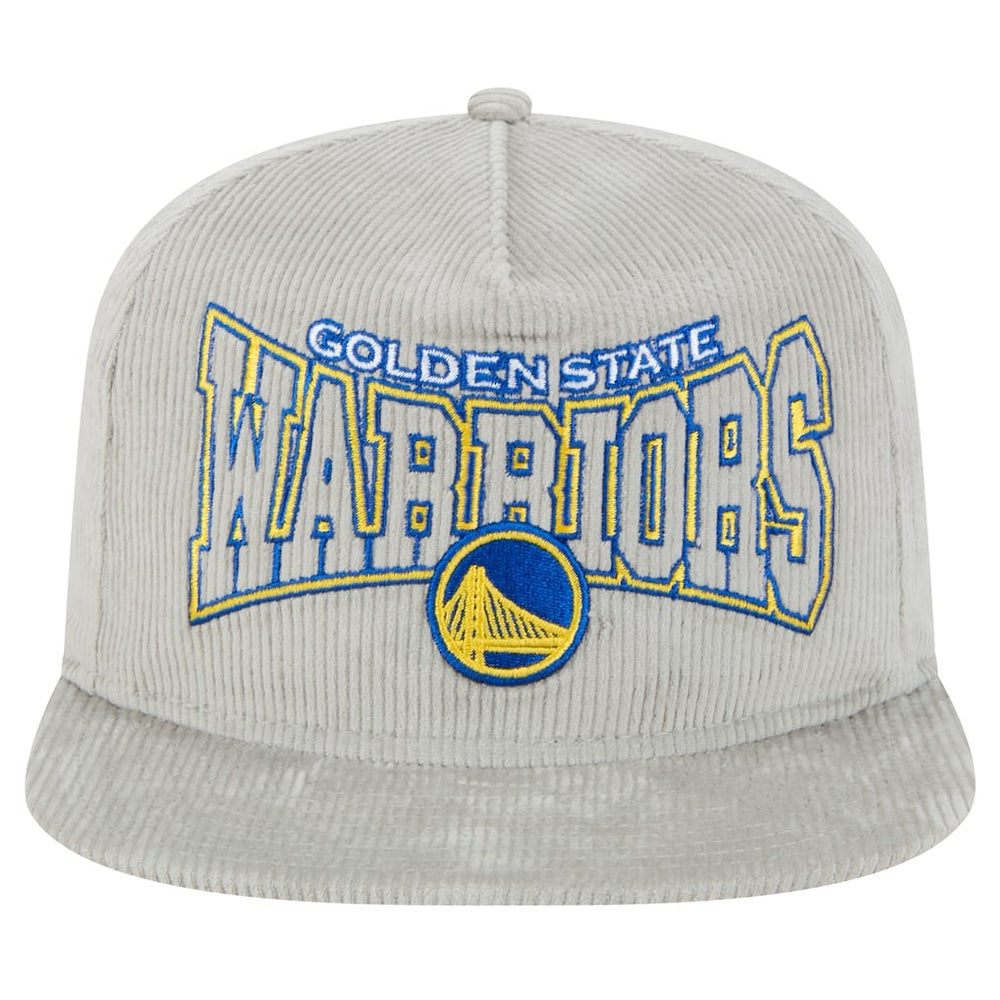 Golden State Warriors Throwback Corduroy Golfer Snapback Hat for sale Gray | New Era Lifestyle
