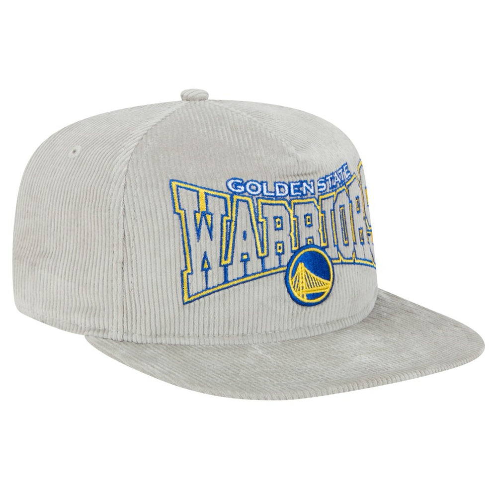 Golden State Warriors Throwback Corduroy Golfer Snapback Hat for sale Gray | New Era Lifestyle