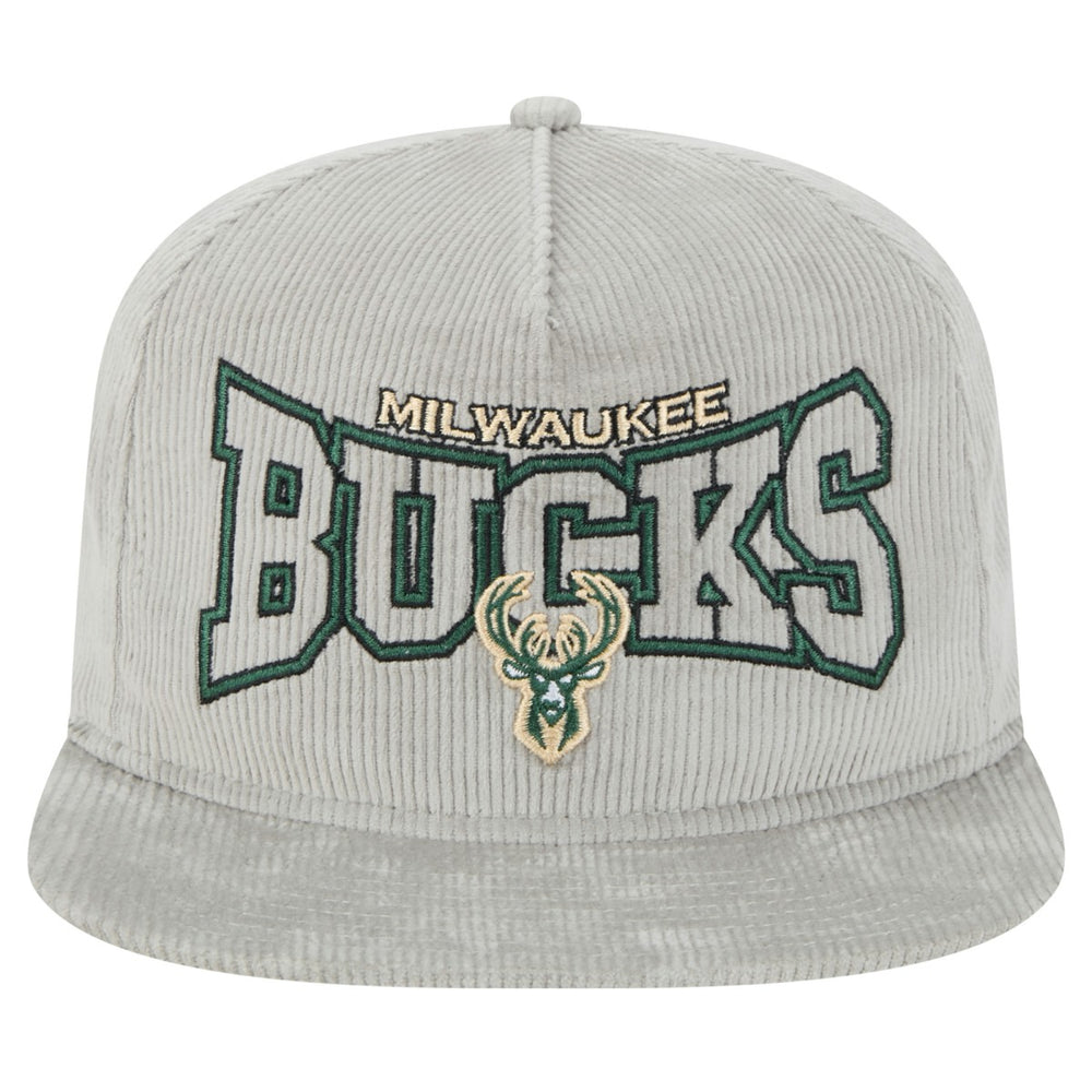 Milwaukee Bucks Throwback Corduroy Golfer Snapback Hat Gray | New Era outlet