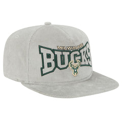 Milwaukee Bucks Throwback Corduroy Golfer Snapback Hat Gray | New Era outlet
