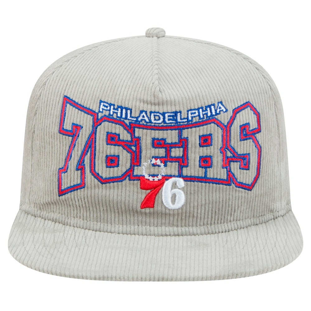 Philadelphia 76ers Throwback Corduroy Golfer Snapback Hat Gray | New Era Near Me