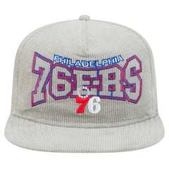 Philadelphia 76ers Throwback Corduroy Golfer Snapback Hat Gray | New Era Near Me
