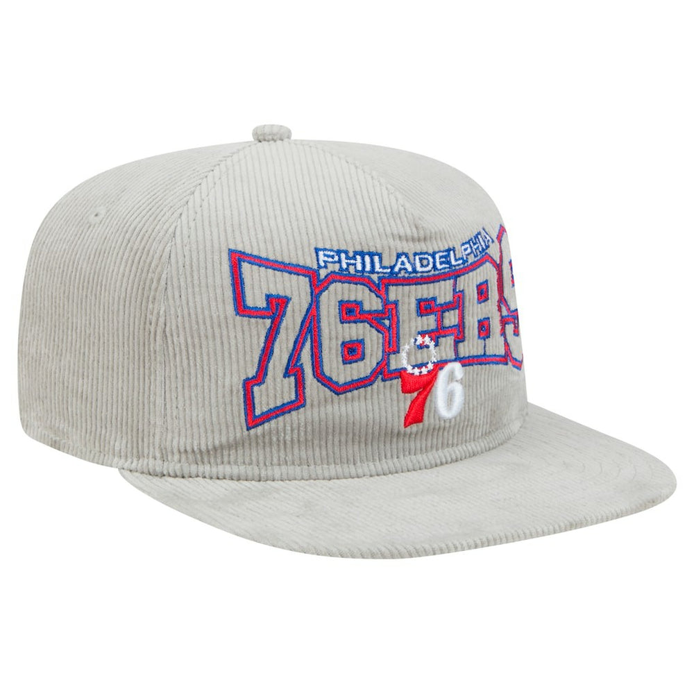 Philadelphia 76ers Throwback Corduroy Golfer Snapback Hat Gray | New Era Near Me