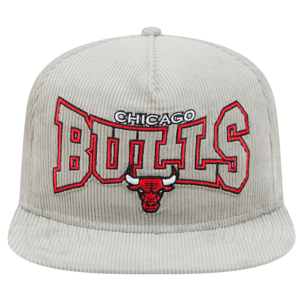 Chicago Bulls Throwback Corduroy Golfer Snapback Hat Gray | New Era