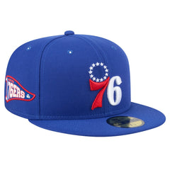 Philadelphia 76ers Throwback Pennant 59FIFTY Fitted Hat Royal | New Era US
