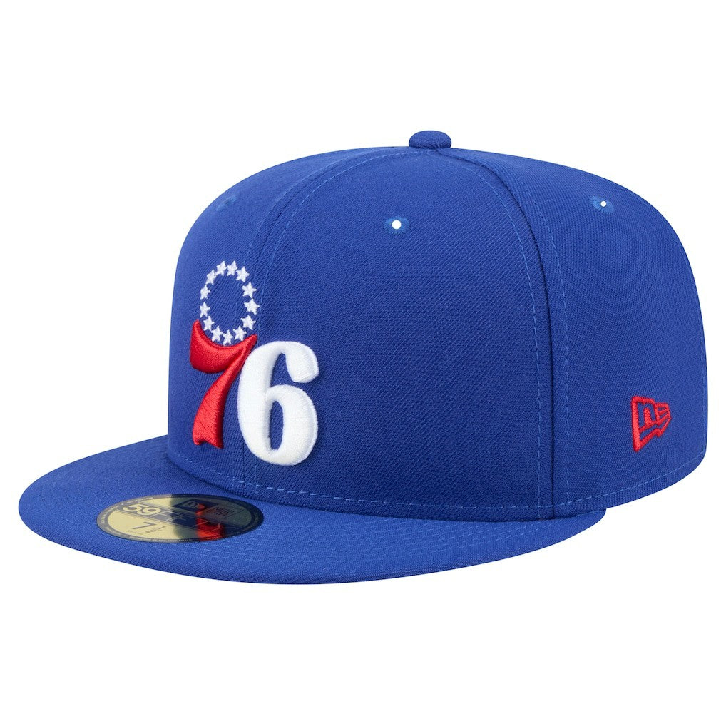 Philadelphia 76ers Throwback Pennant 59FIFTY Fitted Hat Royal | New Era US