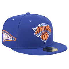 New York Knicks Throwback Pennant 59FIFTY Fitted Hat Blue | New Era for sale