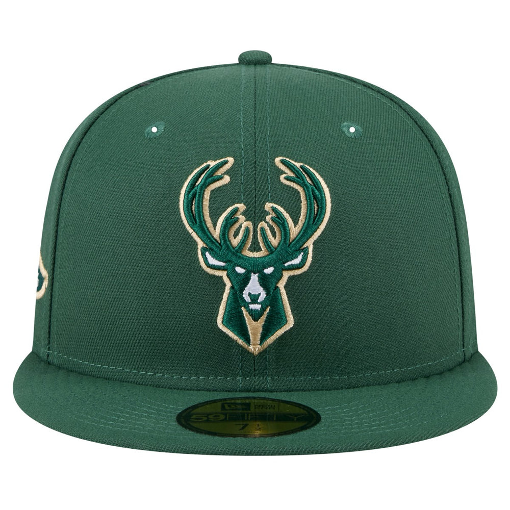 Milwaukee Bucks Throwback Pennant 59FIFTY Fitted Hat Hunter Green | New Era Near Me