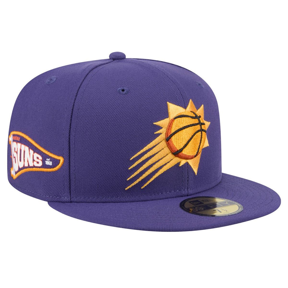 Phoenix Suns Throwback Pennant 59FIFTY Fitted Hat Purple | New Era outlet
