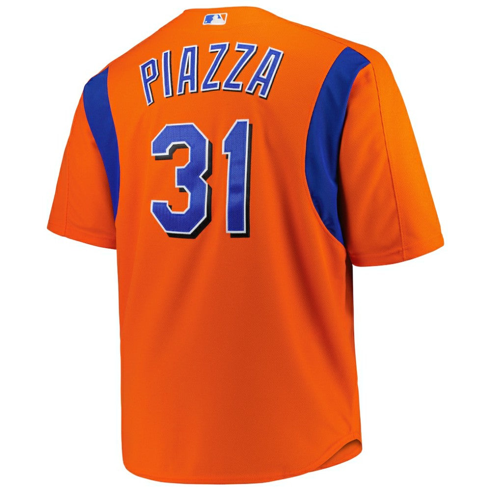 Mike Piazza New York Mets Mitchell & Ness Big & Tall Cooperstown Mesh Batting Practice Jersey - Orange - Mitchell & Ness Sale