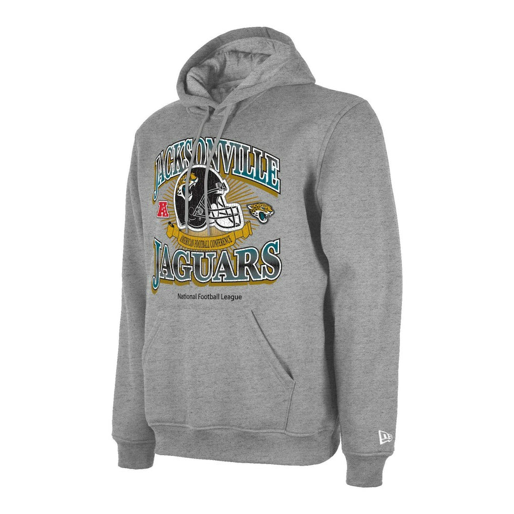 Jacksonville Jaguars New Era Retro Pullover Hoodie Heather Gray