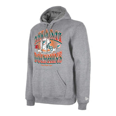 Miami Dolphins New Era Retro Pullover Hoodie Heather Gray
