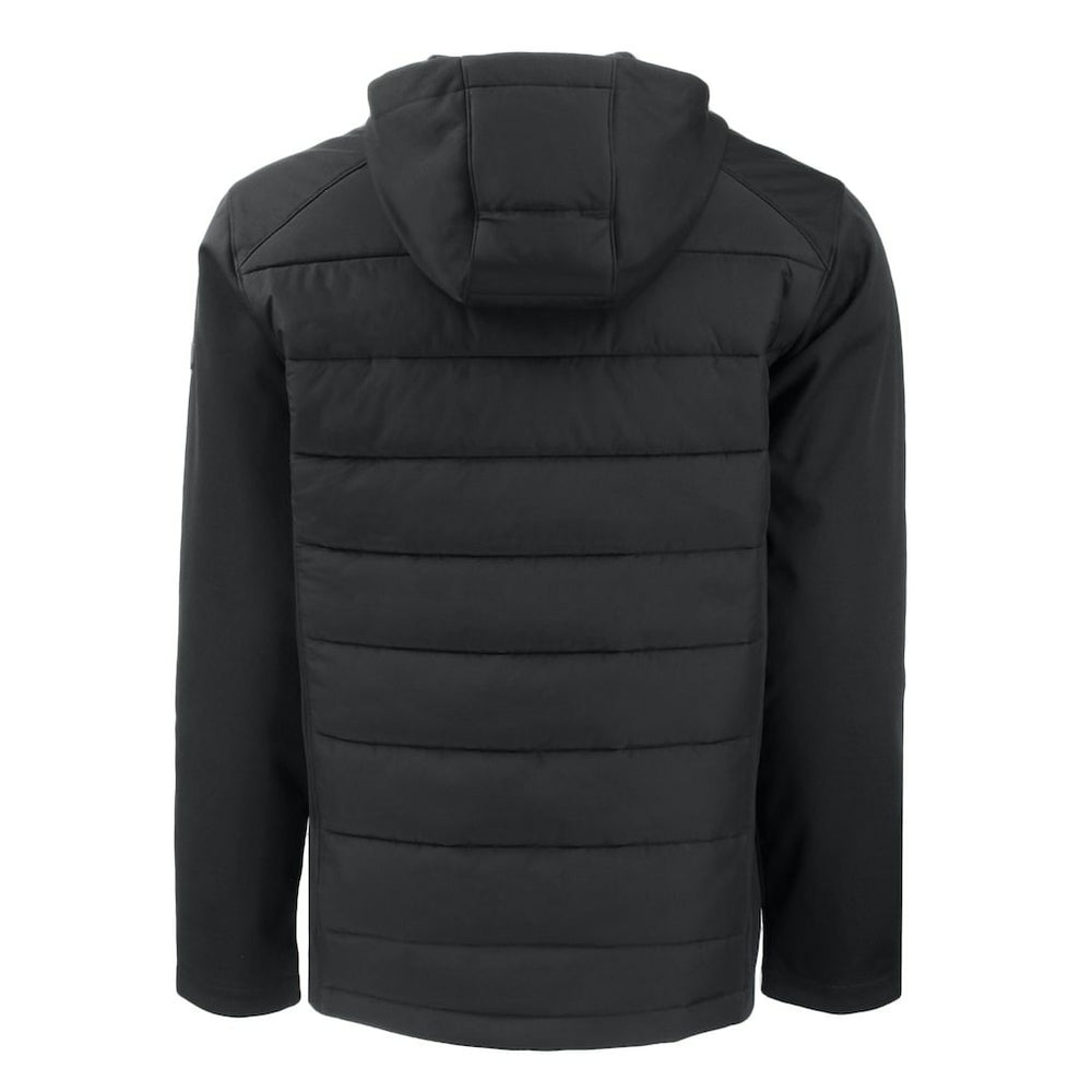 Cincinnati Bengals Cutter & Buck Big & Tall Evoke Hybrid Eco Softshell Recycled Full-Zip Hooded Jacket Black