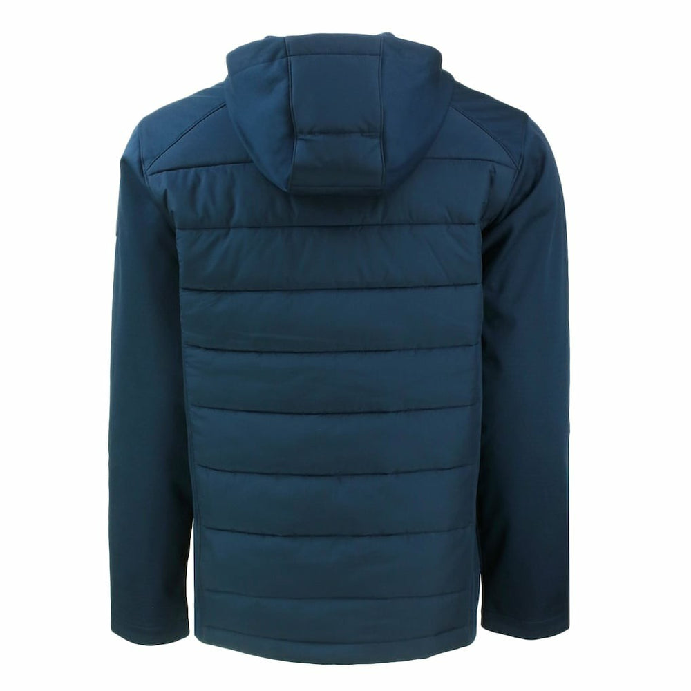 New England Patriots Cutter & Buck Evoke PrimaLoft Hybrid Eco Softshell Recycled Full-Zip Hooded Jacket Navy