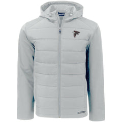 Atlanta Falcons Cutter & Buck Evoke PrimaLoft Hybrid Eco Softshell Recycled Full-Zip Hooded Jacket Gray