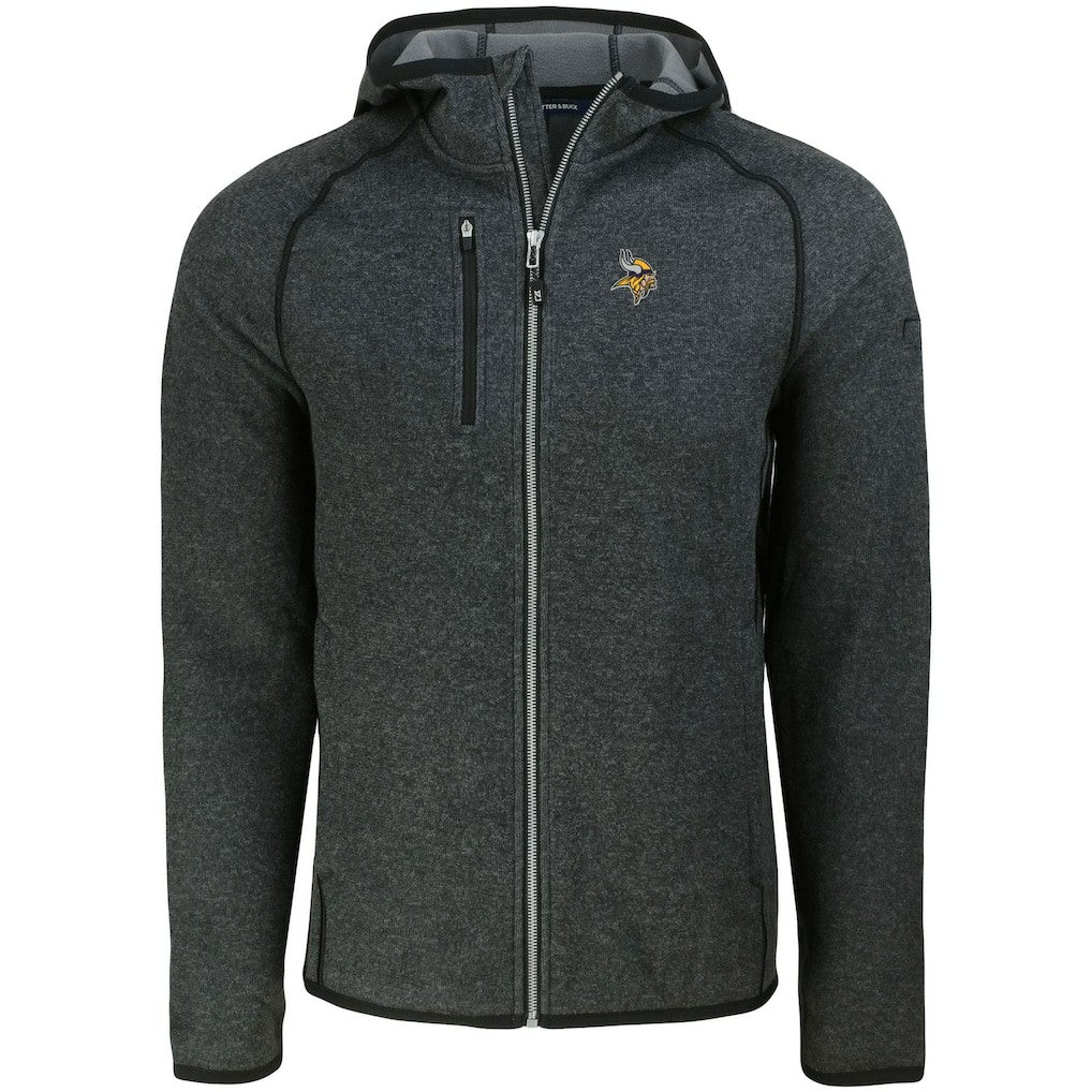Minnesota Vikings Cutter & Buck Mainsail Full-Zip Hooded Jacket Heather Charcoal