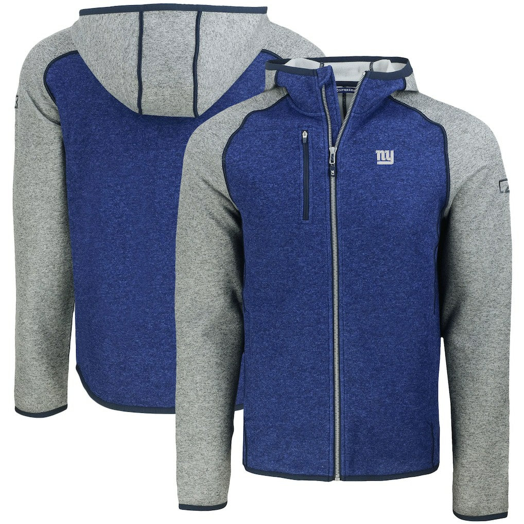 New York Giants Cutter & Buck Mainsail Full-Zip Hooded Jacket Heather Royal