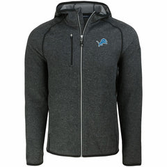 Detroit Lions Cutter & Buck Mainsail Full-Zip Hooded Jacket Heather Charcoal