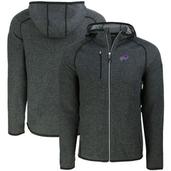 Buffalo Bills Cutter & Buck Mainsail Full-Zip Hooded Jacket Heather Charcoal